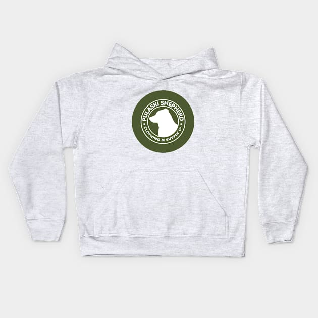 Pulaski Shepherd Clothing & Supply Co. in White on Olive Kids Hoodie by PSCSCo